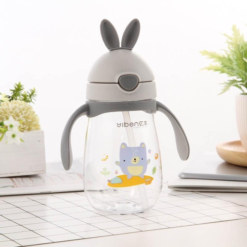 Rabbit Baby Feeding Cup with a Straw BPA Free Children Feeding Drinking Handle Water Bottles Training Cup For Milk For Kids and baby