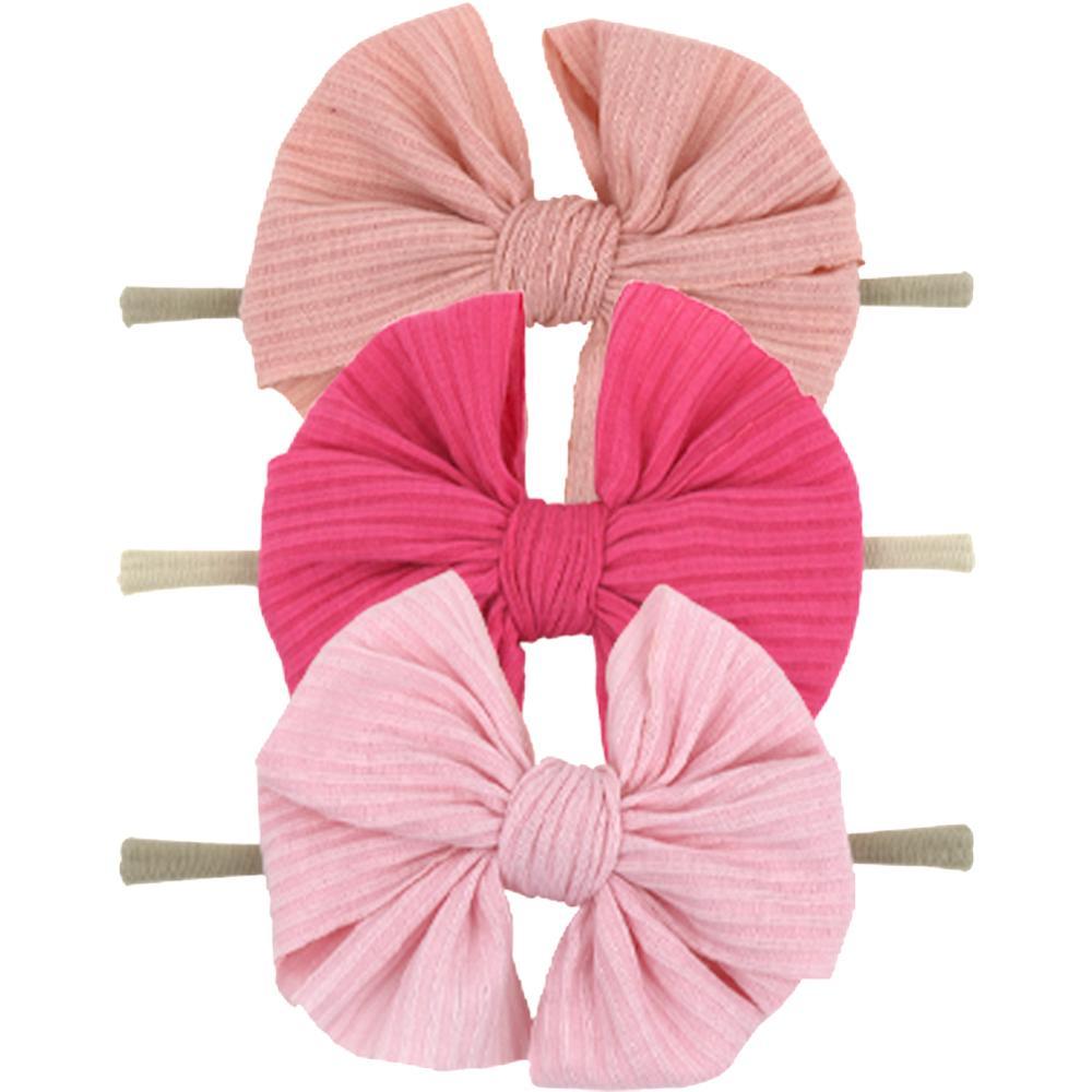 Modern Luxury Elegant Baby Girls Headband Turban Photography Props Baby Hair Accessories Bow 3 Pcs Set For Girls Baby