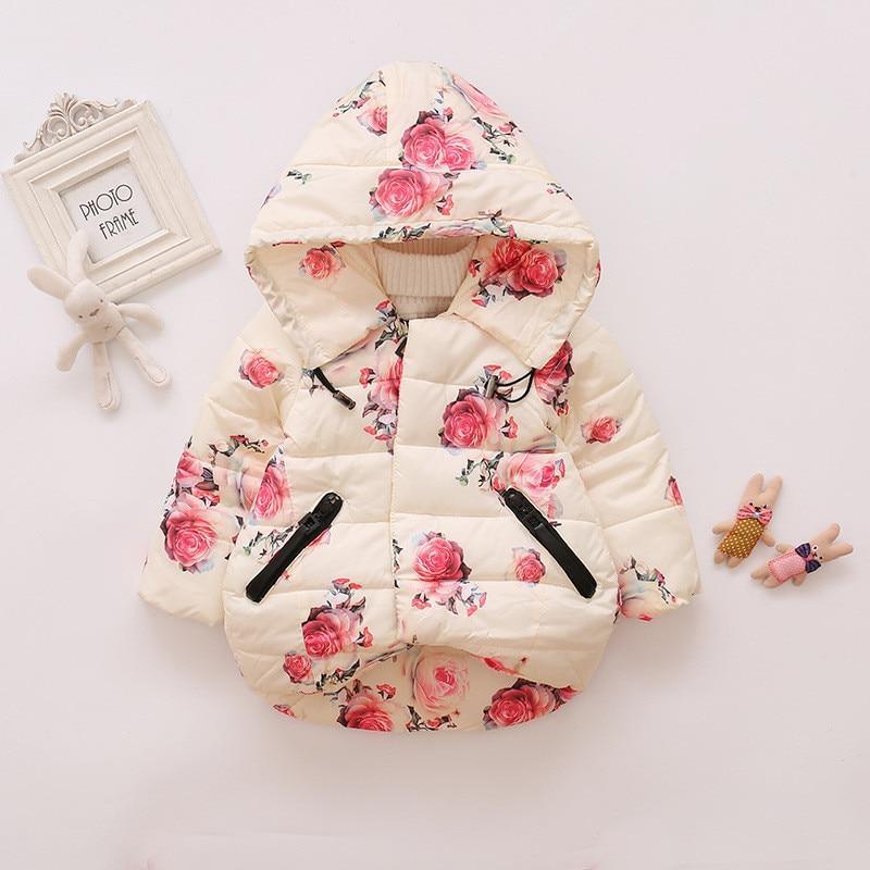 Luxury Modern Designer New Winter Baby Outerwear Hooded Printed Cotton Padded Jacket and Coats For Babies and Girls Kids