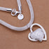 Luxury Shiny Silver Gorgeous Charm Fashion Heart Wedding Love Necklace Silver Jewelry