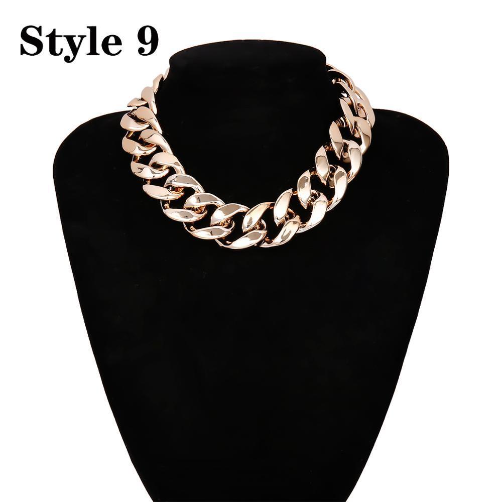 Luxury Gold and Slver Big Elegant Stailless Steel Punk Gold Choker Chain Necklace For Women Luxury Jewelry Perfect Gift For Girls