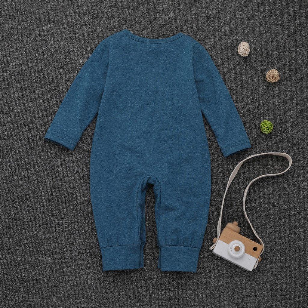 Newborn Baby Button Letter Long Sleeve Romper / jumpsuit for baby girls and boys.