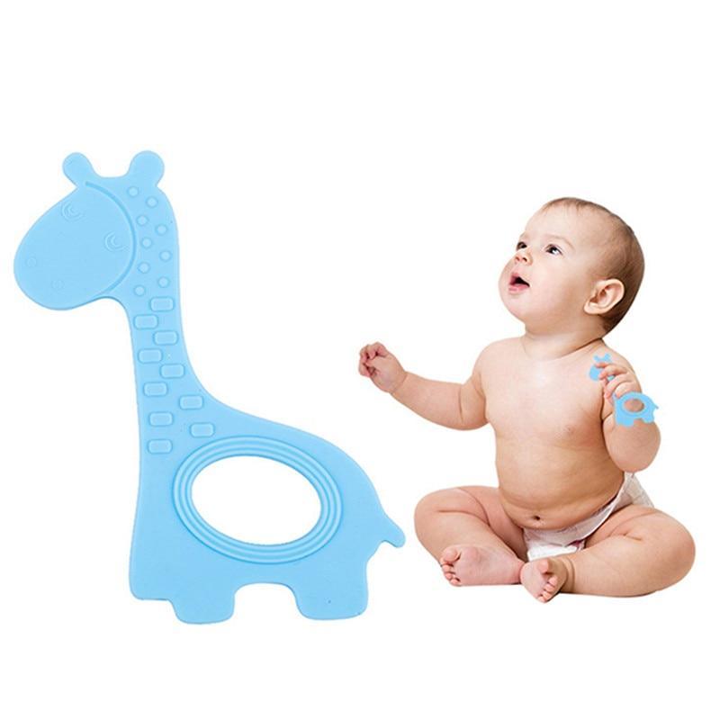 New  Cute Giraffe Appease Teether Toy Teething Chew Toddler Silicone  Natural Organic Food Perfect For Baby Boys and Girls