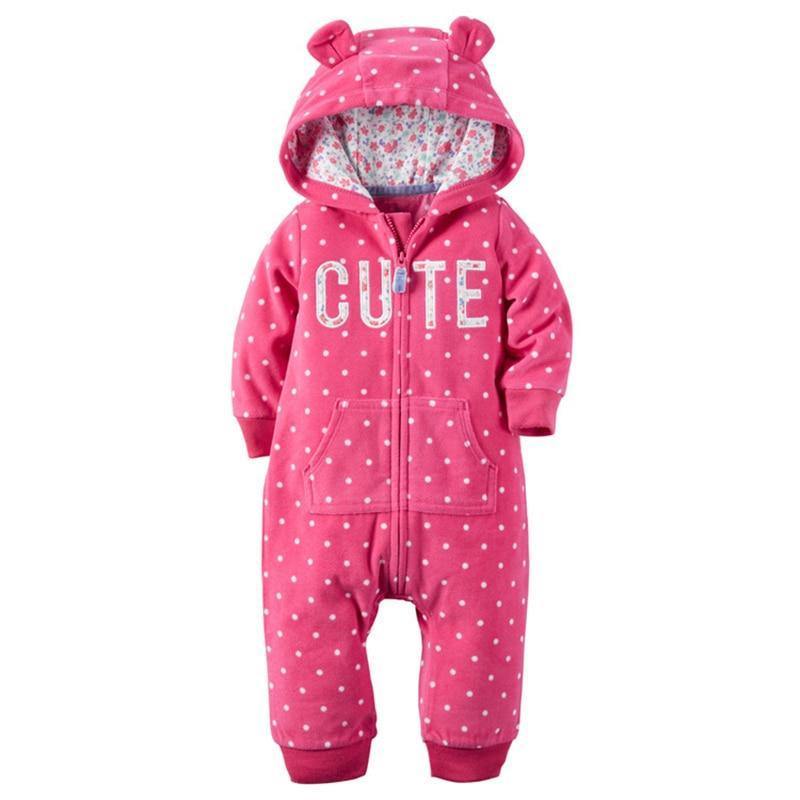 Modern Popular Fashion Newborn One Piece Fleece Hooded Jumpsuit Long Sleeved Baby Body suits Romper For Girls and Boys Kids