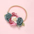 Modern Fashion Floral Headband Newborn Baby Elastic Hairbands Pearl Fresh Style Bow Knot For Girls