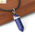 Real Raw Pink Purple Gem Crystal Necklace Hexagonal Bullet Natural Stone Necklace Pendant Women Jewelry