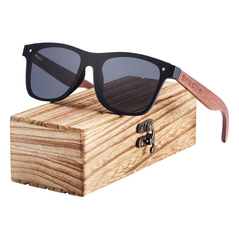 Polarized Black Walnut Wood Sunglasses Men Square Women Sun Glasses UV400 Oculos Gafas Oculos de sol masculino