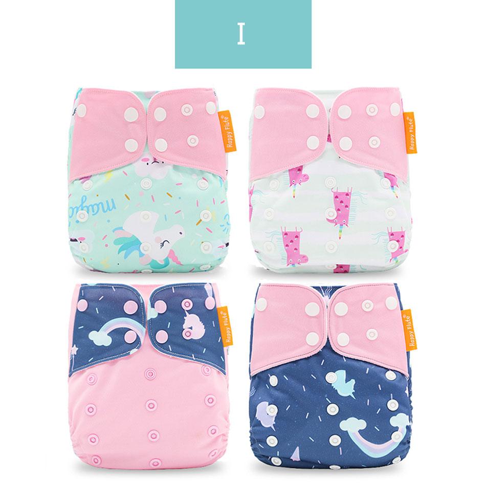 4PCS/SET Washable Eco-friendly Diaper Ecological Adjustable Nappy Reusable Cloth Diapers Set For Baby and Kids