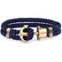 Luxury Modern Handmade Stainless Stell Men Anchor Bracelet made of Nylon in Navy Blue Color For Man