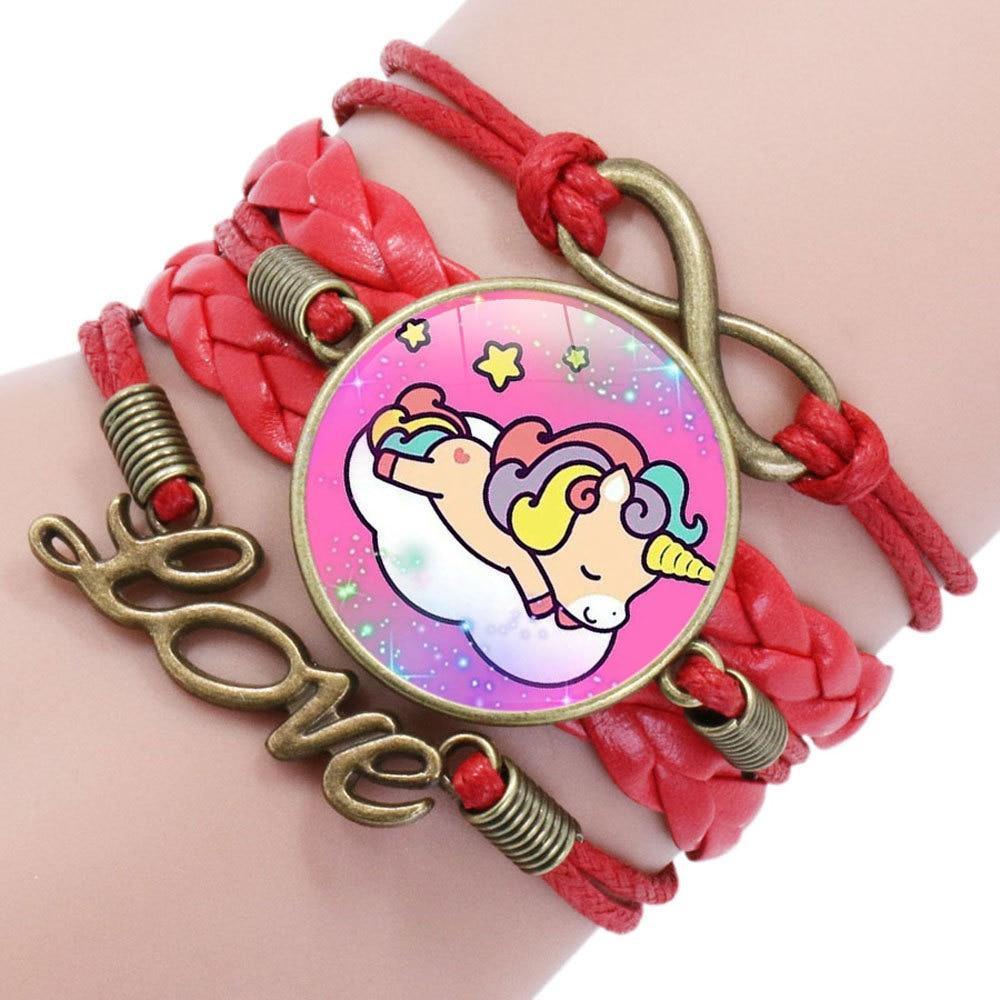 Intereting Unicorn Braided Kids Bracelet for Girls  Friendship Bracelets Jewelry Multi-layer Charm Fashion Bracelet