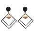 Modern Korean Statement Elegant Black Acrylic Drop Earrings for Women New Fashion Jewelry Luxury Vintage Epic Geometric Gold Asymmetric Earringa