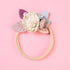 Modern Fashion Floral Headband Newborn Baby Elastic Hairbands Pearl Fresh Style Bow Knot For Girls