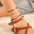 Luxury Leg Brecelet Gold Color Tassel Beads Anklet Bracelet for Leg for Women Set