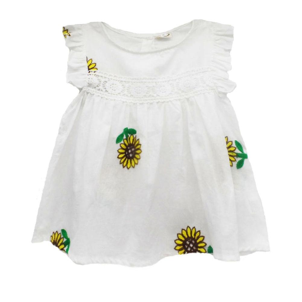 Summer Baby Frill Sleeve Newborn Infant Dresses Cotton Pineapple Sleeveless Toddler Dresses For Girls