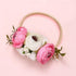 Modern Fashion Floral Headband Newborn Baby Elastic Hairbands Pearl Fresh Style Bow Knot For Girls