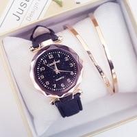 Women Casual Leather Ladies Watch Quartz Wrist Watch Starry Sky Female Clock For Women and Lady and Girls