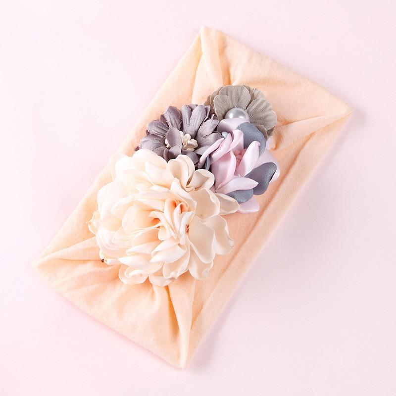 Handmade Flower Baby Headbands For Newborn Girls Nylon Elastic Hair Bands Headwear For Baby Girls