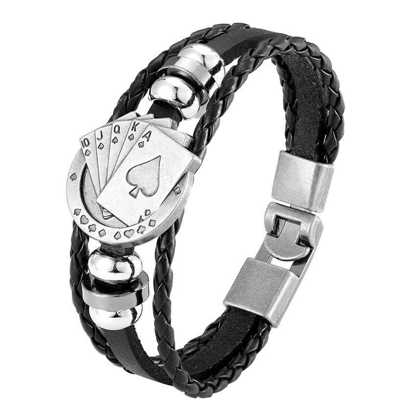 Trendy Modern Jewelry Leather Bracelet Men Braided Multilayer Anchor Bracelets Ladies Rope Chain for Male Jewelry Classic Style