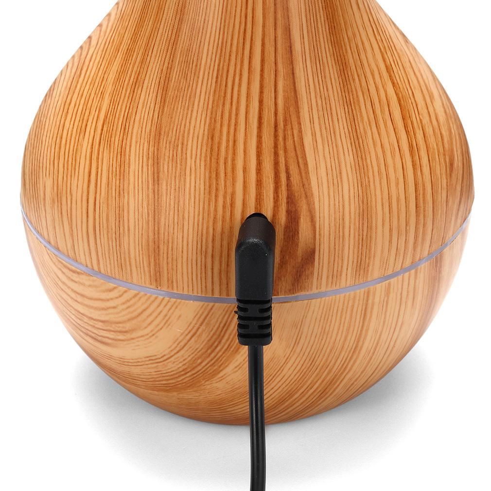 Essential Oil Diffuser 130ml Wood Grain Vase-Shaped  Aromatherapy Cool Mist Humidifier With 7 Colors LED Lights & Waterless Auto Shut-Off For Home Office