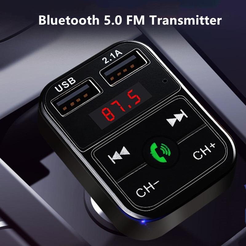 Fast USB Car Charger Bluetooth 5.0 FM Transmitter Modulator Handsfree Car Kit 3.1A Fast Phone Charger Audio MP3 Player