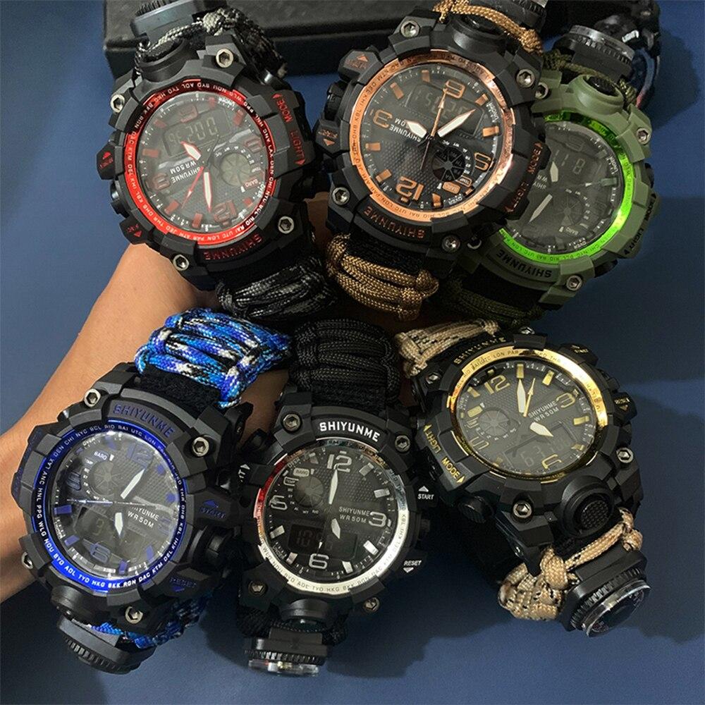 Survival Men Sports Watch With Outdoor Compass In Top Luxury Brand G Style Military Digital Watches Waterproof 50M relogio masculino