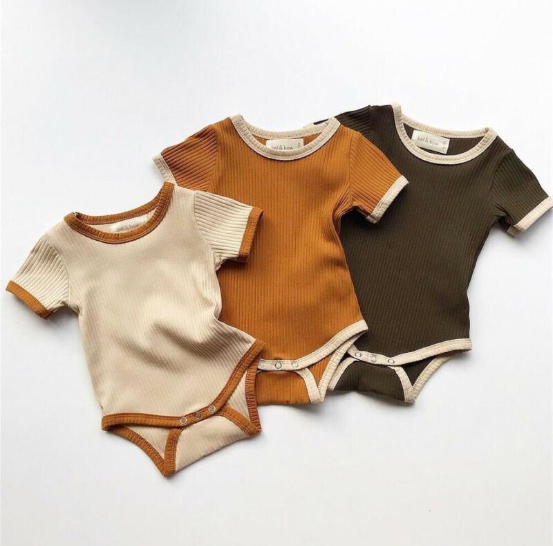 Fashion Newborn Baby Boy Girl Romper Jumpsuit Outfits Knitted Cotton Clothes For Babies In Classic Style