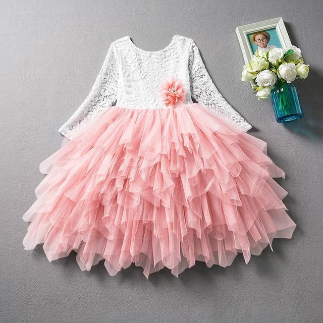 Ballet Luxury Modern Summer Baby Girl Outfit Christening Newborn Gown for Children Kids Dress