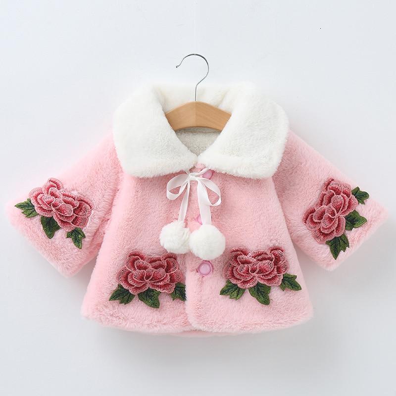 Princess Baby Girls Winter Thick Bownot Cloak Coat Flower for Children In Modern New Design With Flowers