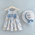 Modern Luxury Baby Girl Summer Party Clothing Cherry Dot Princess Dresses Bow Hat Outfits For Girls