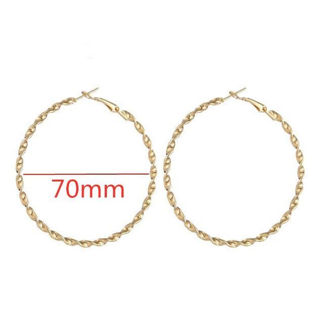 Big Circle Gold and Silver Luxury Woman 40mm 60mm 70mm 80mm Exaggerate Big Smooth Circle Hoop Earrings In Elegant Style