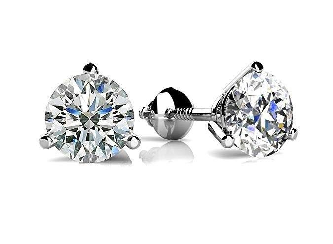 Modern Luxury Female 6/7/8mm Round Lab Diamond Earrings Epic Quality 925 Sterling Silver Earrings For Women