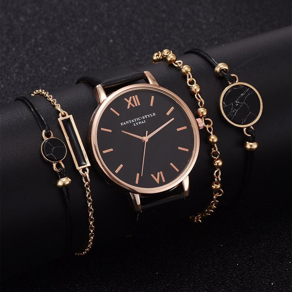 Top Style FLuxury High Fashion Women's Luxury Leather Band Analog Quartz Wrist Watch Ladies Watch For Women and Girls