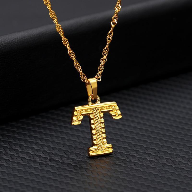 Modern NEW Luxury Shiny Tiny Gold Initial Letter Necklace For Women and Man In Jewelry Hip Hop Retro Design