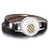 Modern Fashion New Elegant Bracelet Black Leather Luxury Essential Oil Diffuser Locket Stainless Steel