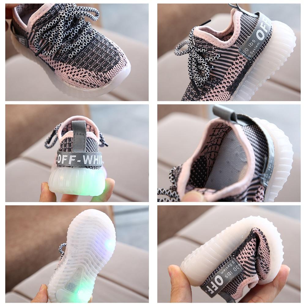 New Baby Flashing Lights Sneakers Toddler Little Kid LED Sneakers Children Luminous Shoes Boys Girls Sport Running Shoes