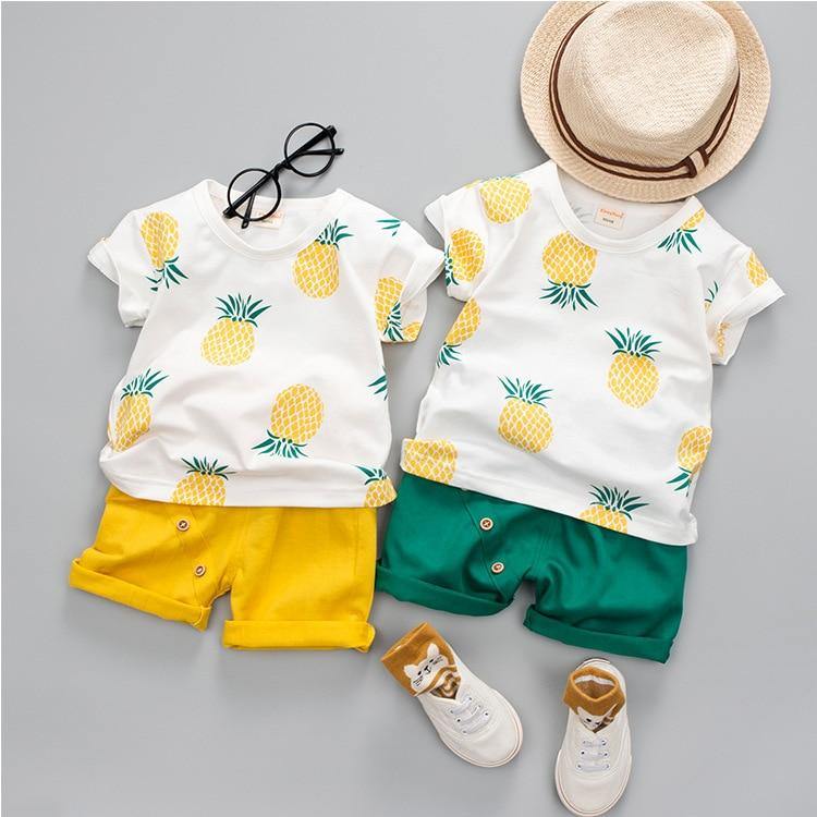 Fashion Infant  Clothing Set for Boys and Girls Cute Summer Casual Clothes Set  Top+Shorts Kids Clothes Summer Edition T shirt and Pants Set