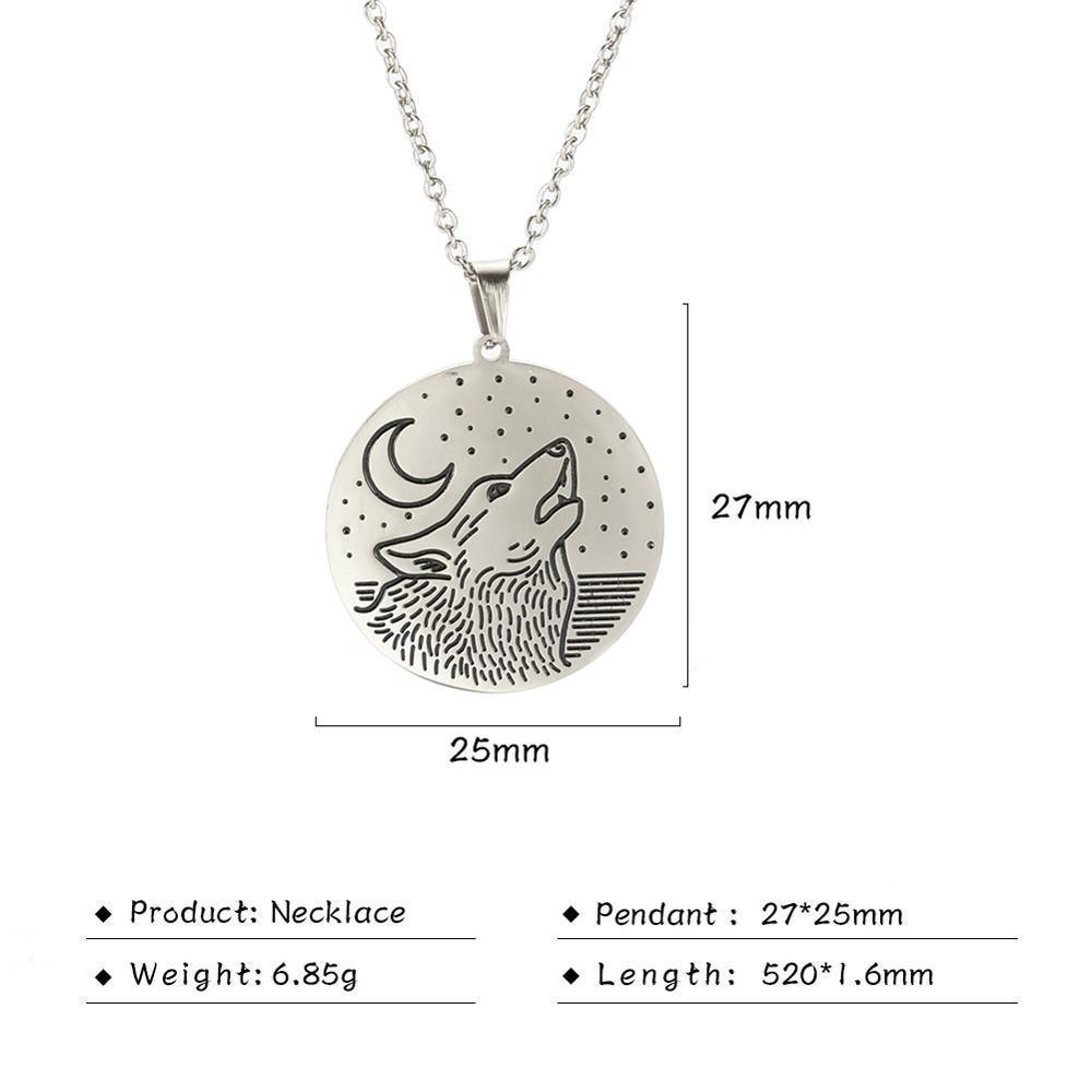 Amazing Wolf Animal Necklace 316L Stainless Steel Forest Animals Luxury For Men Elegant Necklace Hollow Cut Out Pendant Jewelry Gift For Women