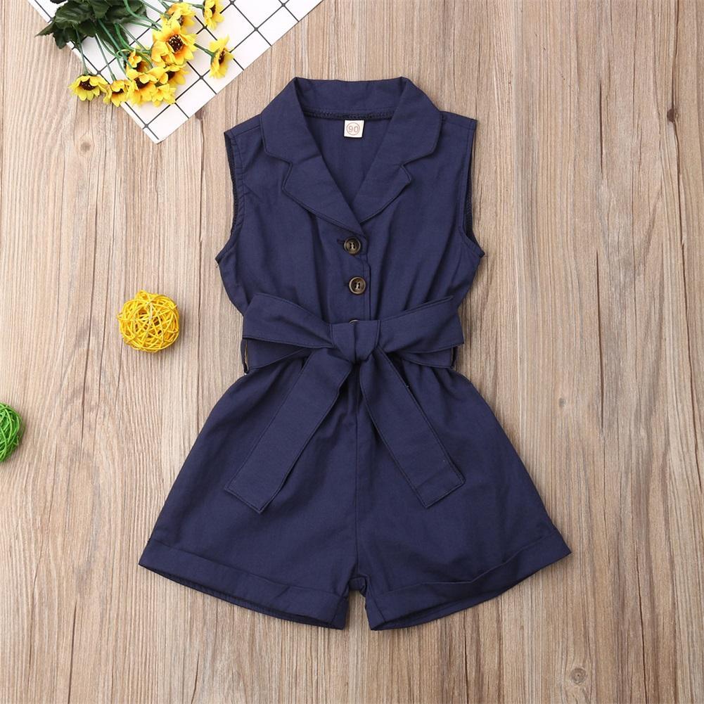 Luxury Elegant Summer Kids Girls Clothes Waistband Drawstring Romper Jumpsuit For Girls And Kids