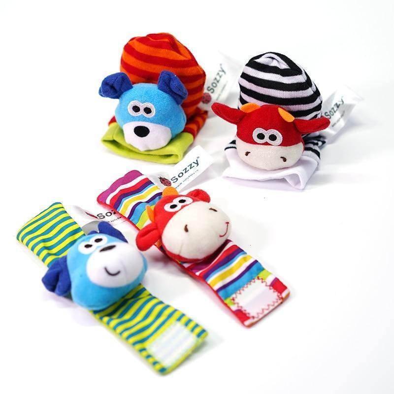 Modern Baby Toy Socks Plush Garden Bug Wrist Rattle Styles Educational Toys Cute Bright Color For Kids