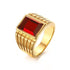 Luxury Gold Men  Men's Stainless Steel Black Stone Gold King Epic Ring Europe and America Style