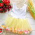 Luxury Modern Handmade Girls Sweetness Flower Kids Dress Princess Summer Sleeveless Mini Tutu Dress Childs Bow Pink Yellow Red Girls Clothing Dress