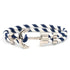 Men Modern Anchor Bracelet Luxury Made Of Elegant Nylon In Luxury Navy Blue-White Anchor Made Of Brass Great Jewelry