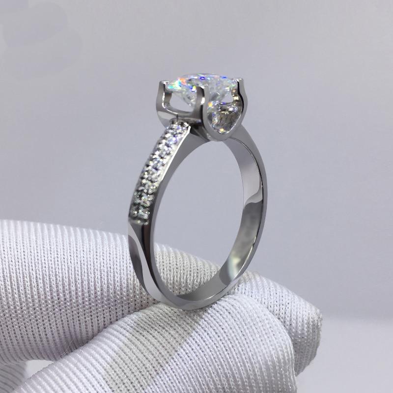 New 925 Sterling Silver Luxury Zircon Diamond Ring Elegant Wedding Fine Epic Jewelry Design