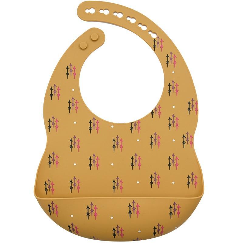 Cartoon Printed Adjustable Waterproof Silicone Feeding Bib Burp Cloth for  Baby