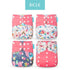 4PCS/SET Washable Eco-friendly Diaper Ecological Adjustable Nappy Reusable Cloth Diapers Set For Baby and Kids