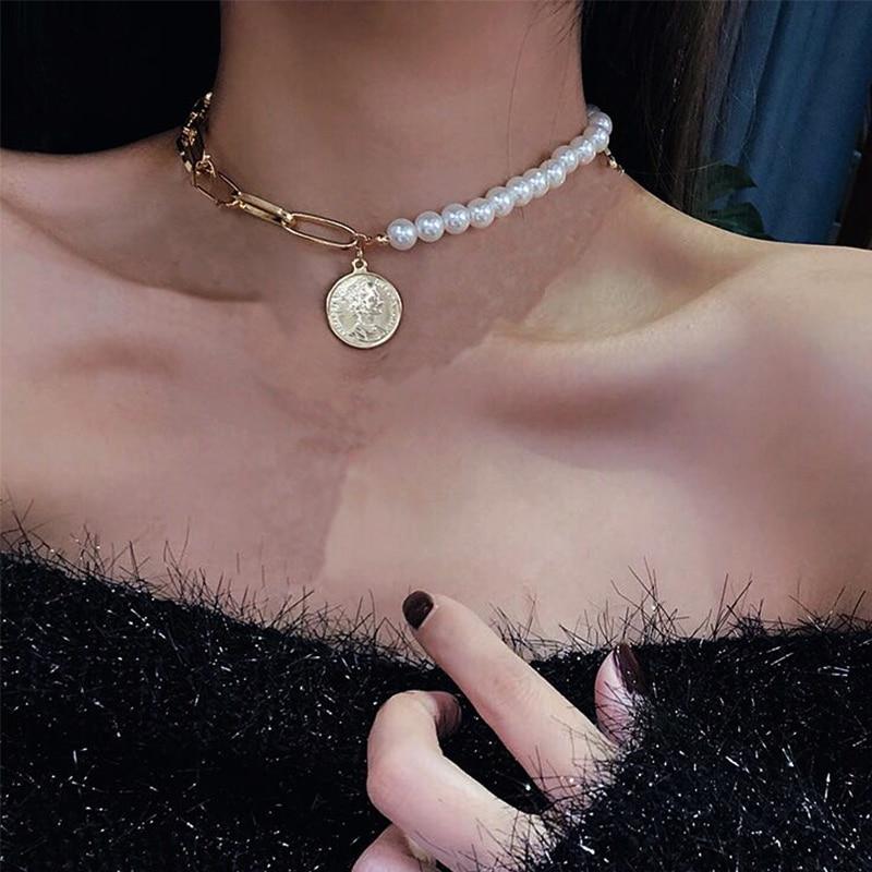 Trend New Luxury Elegant Cool Ladies Metal Ball Coin Cross Pendant Multi-layer Design Long Chain Necklace For Women In elegant Modern Design