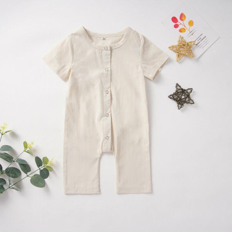 Newborn Infant Baby Boy Girls Unisex Button Romper Jumpsuit Playsuit Sunsuit Clothes For Girls And Boys