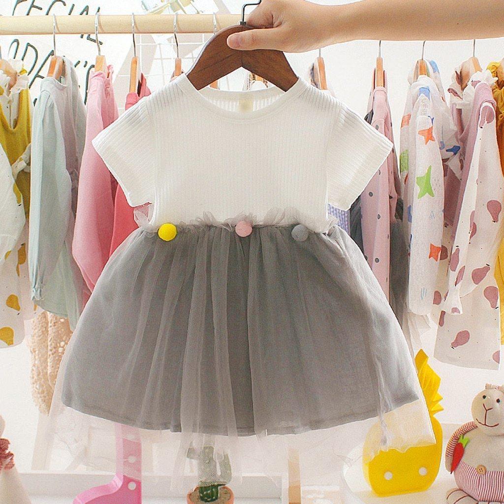 Fashion Modern New Spring Toddler Kids Baby Girls Patchwork Tulle Casual  Princess Dress For Girls