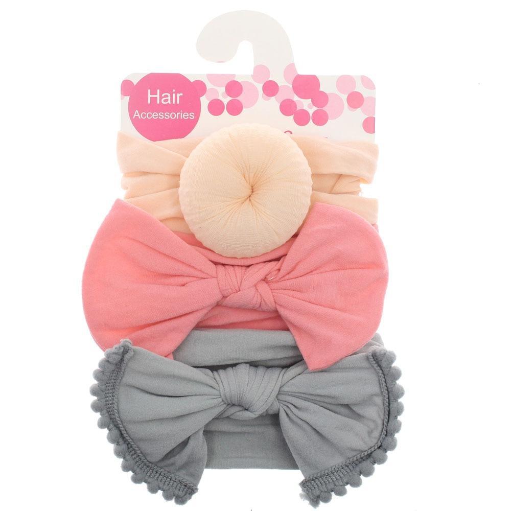 Fashion Baby Nylon Bow Headband Newborn Bowknot Round Ball Head wrap Flower Turban Girls Hair Bands Bow For Kids