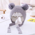 Handmade Modern Trend Winter  Christmas Knitted Baby Hat Cute Double Pompom Infant Baby Boy Girl Cap Ear Protection Hats Kids Children Cap